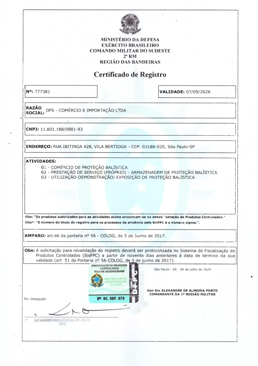 Certificado de Registro