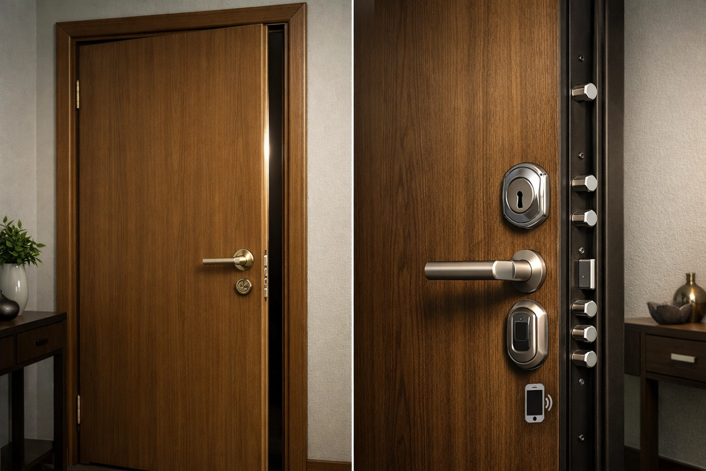 Diferença entre porta comum e porta blindada